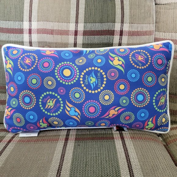 Disney Cruise Line Made In The USA Blue Pillow Festival Throw Pillow Comfort - Picture 2 of 7